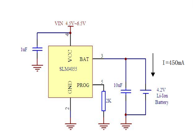SLM4055-4.2 防電池反接獨(dú)立線性鋰電池充電器